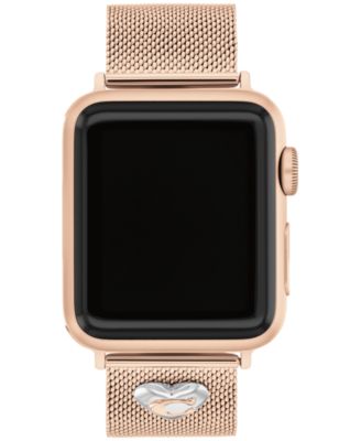 Сетчатый браслет COACH из нержавеющей стали цвета розового золота для Apple Watch Pink 38, 40, 41 мм
