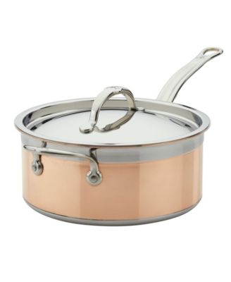 Медная индукционная кастрюля Hestan CopperBond объемом 4 литра с крышкой и вспомогательной ручкой
