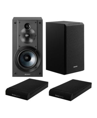 Sony SSCS5 3-полосная акустическая система для книжных полок с 3 драйверами (черная) с изолирующими накладками черного цвета
