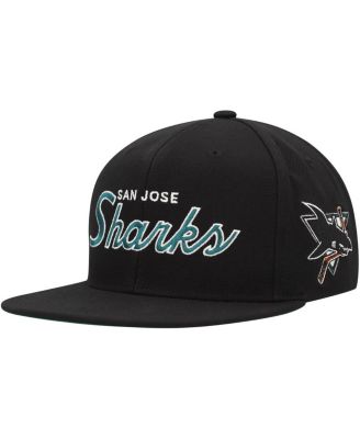 Мужская кепка-бейсболка Mitchell & Ness Black San Jose Sharks Core Team Script 2.0 Snapback