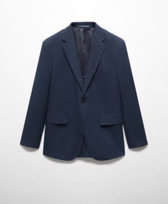 Мужской приталенный блейзер MANGO из 100% льна