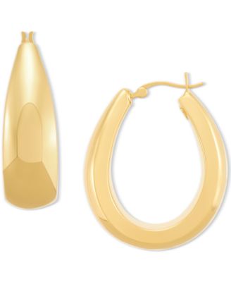 Серьги-кольца Macy's овальные средние, 14k, золотые