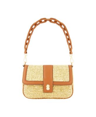 Сумка с клапаном из рафии Tommy Bahama с двойным кожаным ремешком