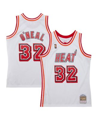 Мужская майка Mitchell & Ness Shaquille O'Neal White Miami Heat 2007/08, классическая футболка Swingman из твердой древесины.