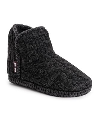 Женские шлепанцы MUK LUKS Muk Luks Leigh Черное деревоDk Grey Heather средний размер 8390₽