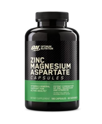 Витаминные капсулы Optimum Nutrition с аспартатом цинка и магния, 180 капсул, 60 порций черного цвета