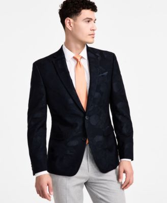 Мужской приталенный жаккардовый вечерний пиджак в цветочек от Bar III, созданный для Macy's