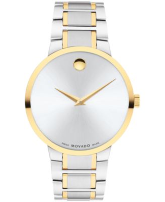 Мужское портфолио Movado Швейцарские кварцевые часы из нержавеющей стали желтого цвета Pvd 40 мм