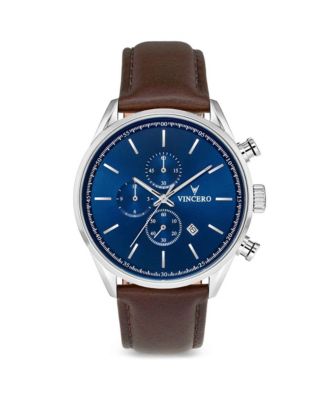 Мужские часы Vincero The Chrono S2 из нержавеющей стали 316L с ремешком из итальянской кожи