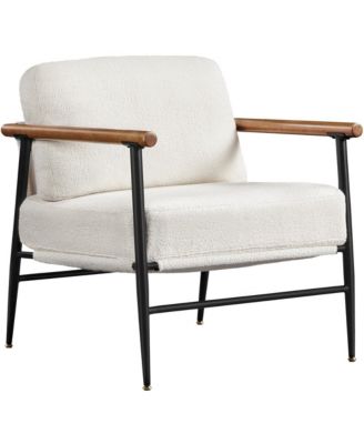 Стандартный размер Букле Yaheetech, обивка в стиле середины века, Изогнутая спинка, акцентное кресло на деревянных ножках