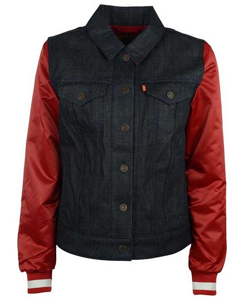 Levi S Women S San Francisco 49ers Denim Varsity Jacket Reviews Sports Fan Shop By Lids Women Macy S