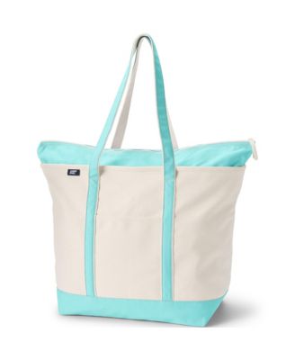 Очень большая натуральная холщовая сумка Lands End с 5 карманами на молнии и длинной ручкой сверху 11990₽