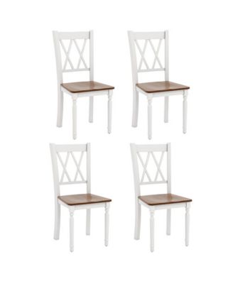 Обеденные стулья Gymax Набор из 4 деревянных стульев для столовой в фермерском доме для домашней кухни