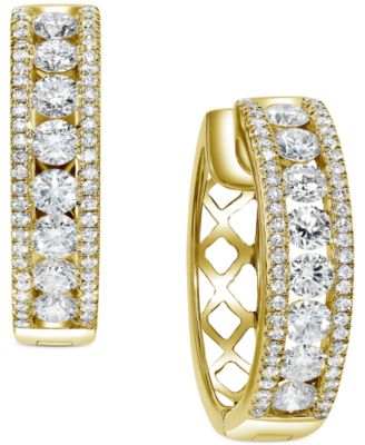 Женские серьги-кольца Macy's, 0,5 карат бриллиантов, 14k золото