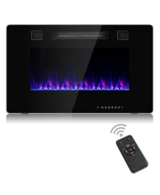 30-дюймовый встраиваемый ультратонкий электрический каминный обогреватель SUGIFT со стеклянным корпусом