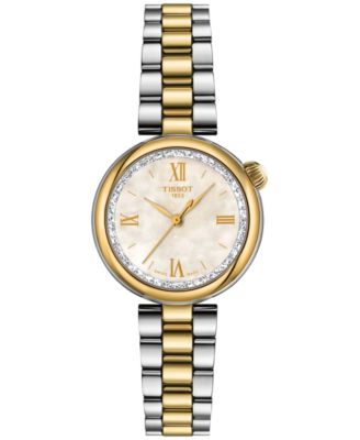Женские швейцарские часы Tissot Desir с двухцветным браслетом из нержавеющей стали 28 мм