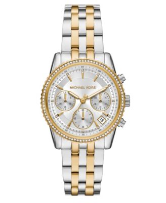 Женские двухцветные часы Michael Kors Mini Bryant Chronograph из нержавеющей стали, 35 мм