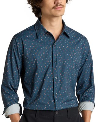 Технологичная мужская рубашка Bonobos с длинным рукавом и пуговицами спереди