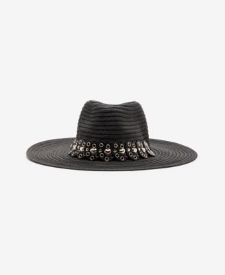 Панамская шляпа Стива Мэддена с мраморной лентой в виде сердца и заклепками 8390₽