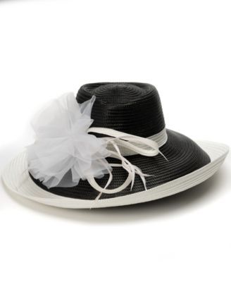 Августовские шляпы - Двухцветная нарядная шляпа с большим романтическим профилем