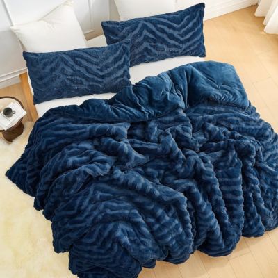 Тигровый плюш - Вызывающий Кому Комплект объемного одеяла - темно-синий