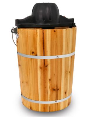 Электрическая/ручная мороженица Elite Cuisine объемом 6 кварт в старомодном ведерке из сосны