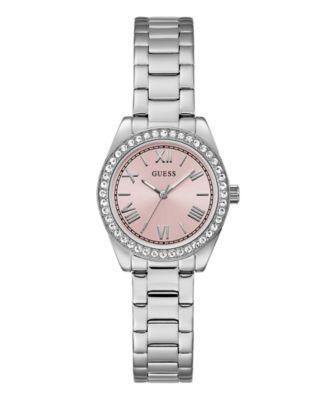 Женские аналоговые часы GUESS из серебристой стали, 30 мм