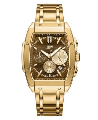 Мужские часы JBW Echelon с бриллиантами и позолотой из нержавеющей стали gold