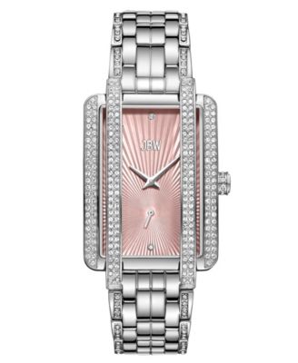 Женские часы из нержавеющей стали с бриллиантами из норки JBW серебристые