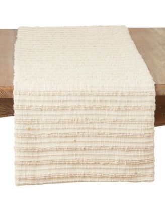 Изысканная настольная дорожка из плетеной ткани в полоску Saro Lifestyle, 16 