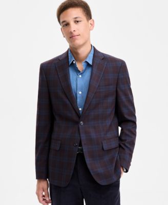 Мужская спортивная куртка в клетку современного покроя от Tommy Hilfiger