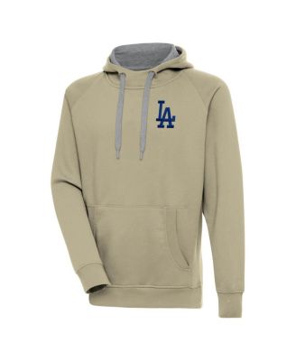 Мужская толстовка-пуловер Antigua цвета хаки Los Angeles Dodgers Victory с капюшоном