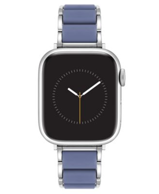 Женские светло-голубые прорезиненные часы Anne Klein с серебристым ремешком из легированного металла для Apple Watch 10 38/40/41 мм