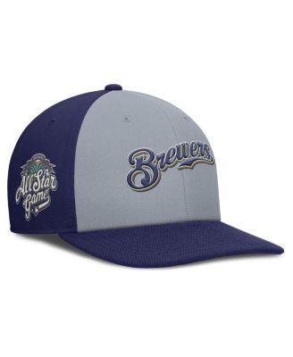 Мужская серая /темно-синяя кепка Nike Milwaukee Brewers Pro Performance Snapback
