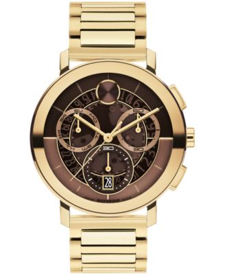 Мужские швейцарские кварцевые часы Movado Bold Evolution 2.0 с ионным покрытием из светлого золота, 42 мм