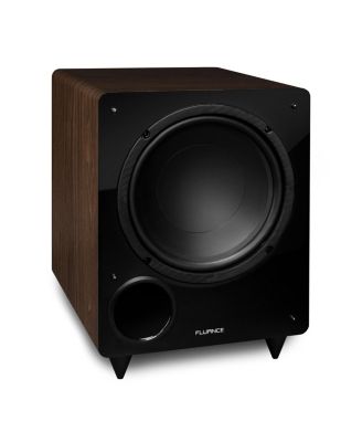 Fluance DB10W 10-дюймовый низкочастотный портированный сабвуфер с фронтальным приводом для домашнего кинотеатра и музыки (натуральный орех) коричневый