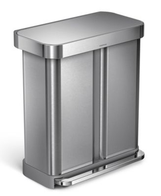 Двухкамерный утилизатор simplehuman из матовой нержавеющей стали объемом 58 литров simplehuman