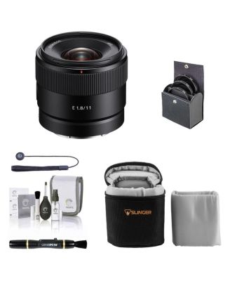 Объектив Sony E 11mm f/1.8 для Sony E, Комплект с комплектом фильтров ProOptic 55mm, Футляр для объектива, Средство для чистки объективов, Набор для чистки, Фиксатор крышки объектива, черный