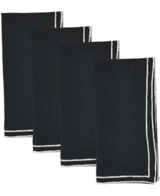 Льняные салфетки с двойной вышивкой Saro Lifestyle, 20