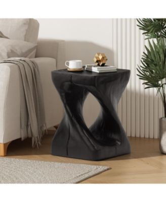 Приставной столик Streamdale Twist Shape, текстура под дерево, черный цвет black