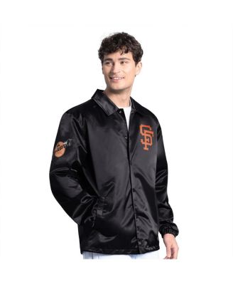 Мужская куртка Starter's Black San Francisco Giants Cooperstown Collection Point Man с застежкой на молнию черного цвета