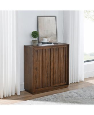 Современный 2-дверный сервант Streamdale Furniture середины века коричневого цвета