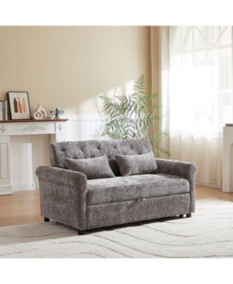 Диван-кровать-спальное место Streamdale 58" Синель 3-в-1 с двумя односпальными кроватями и подушками