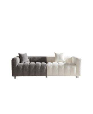 Бархатный диван премиум-класса Streamdale Furniture 3-местный Loveseat с металлическими ножками серого цвета