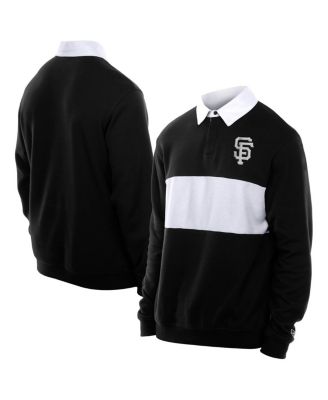 Мужская черная рубашка поло для регби с цветным блоком San Francisco Giants Throwback Prep от New Era