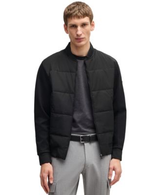 Мужская стеганая куртка BOSS by Hugo Boss из хлопчатобумажной смеси на молнии