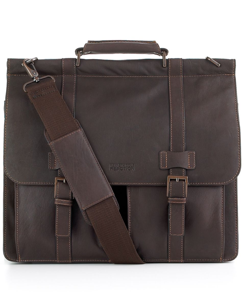 Kenneth Cole Reaction Briefcase, Columbian Leather Dowl Rod Double