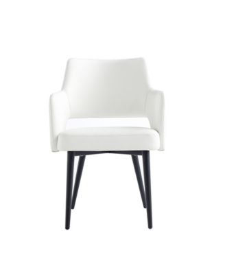 Обеденное кресло Manhattan Comfort Tremont с обивкой из кожзаменителя белого цвета
