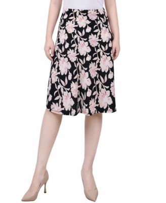 Миниатюрная юбка длиной до колен с широкой талией из коллекции NY Collection розового цвета