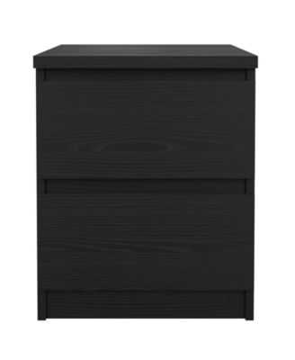 Прикроватная тумбочка Tvilum высотой 19,49 дюйма с 2 выдвижными ящиками черного цвета